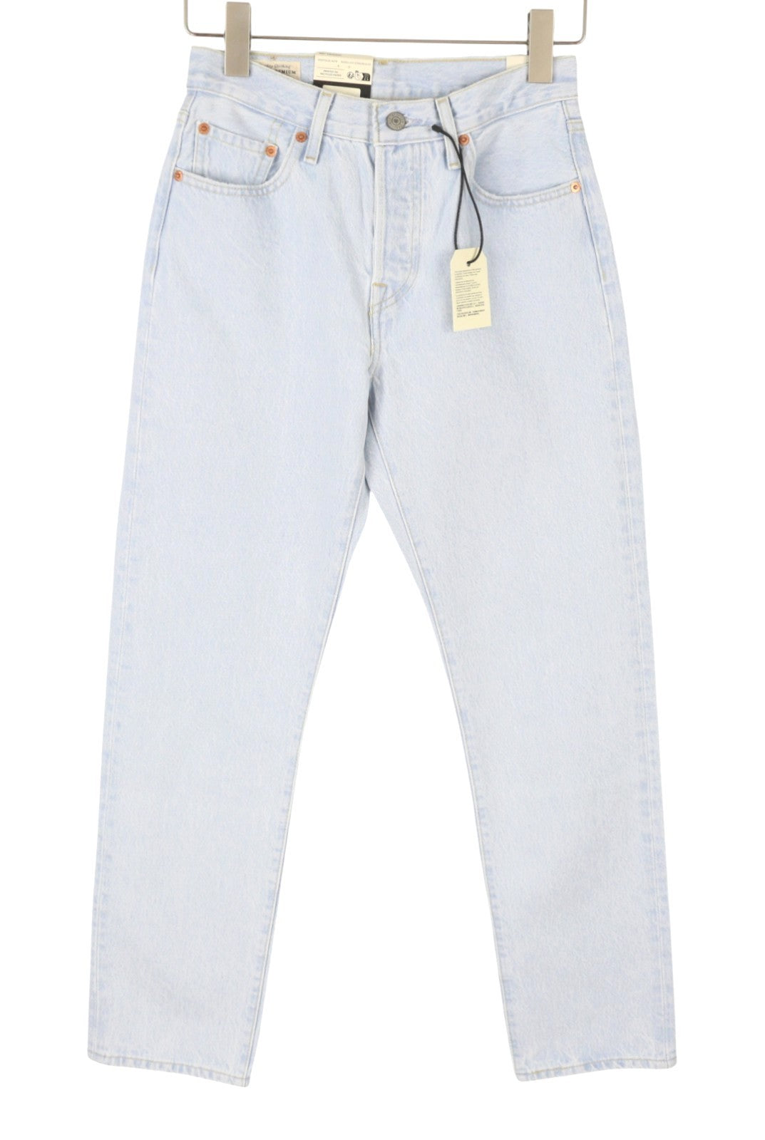LEVI'S 501 Women Jeans W25/L30 Light Blue Straight Fit Premium Big E