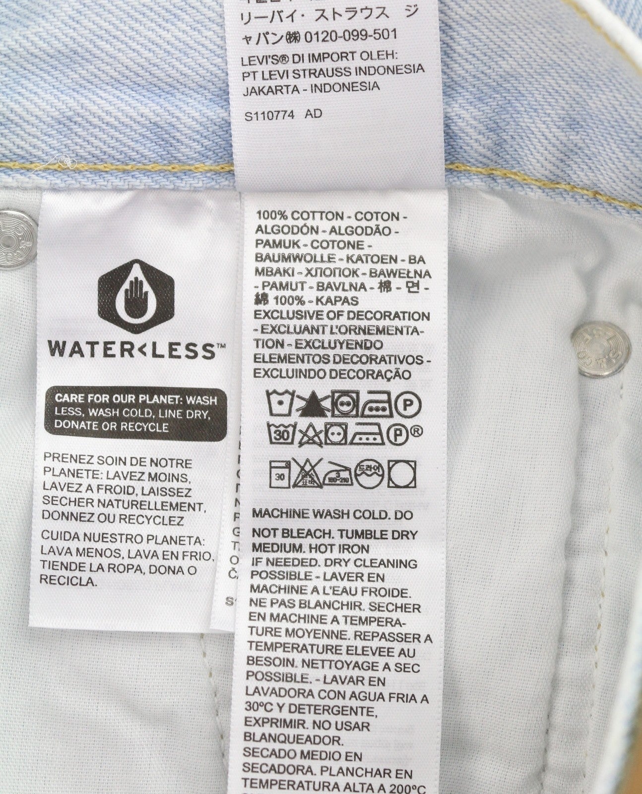 LEVI'S 501 Women Jeans W25/L30 Light Blue Straight Fit Premium Big E