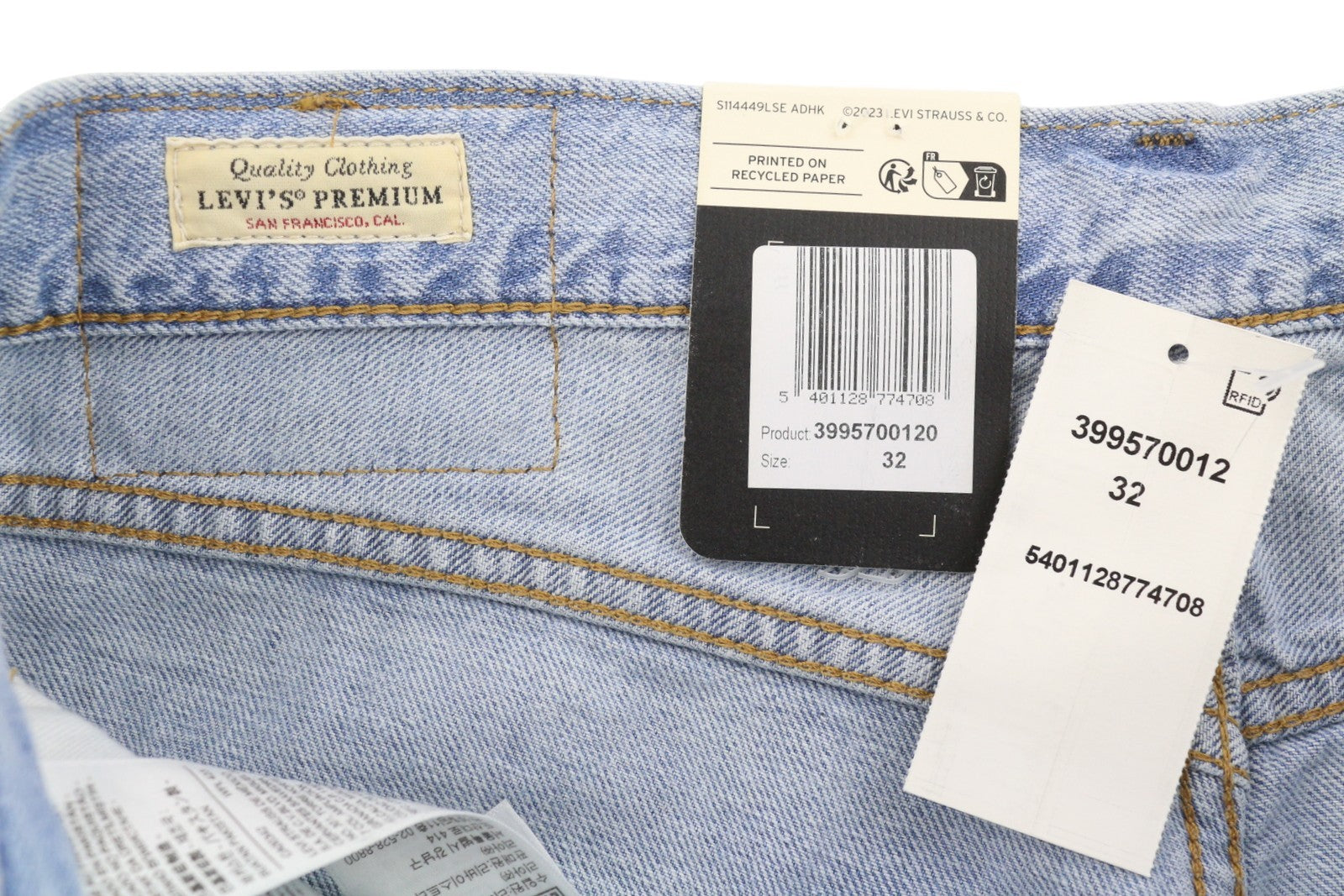 LEVI'S 568 Men Jeans W32 Blue Whiskers Faded Pleated Cropped Loose Linen Blend