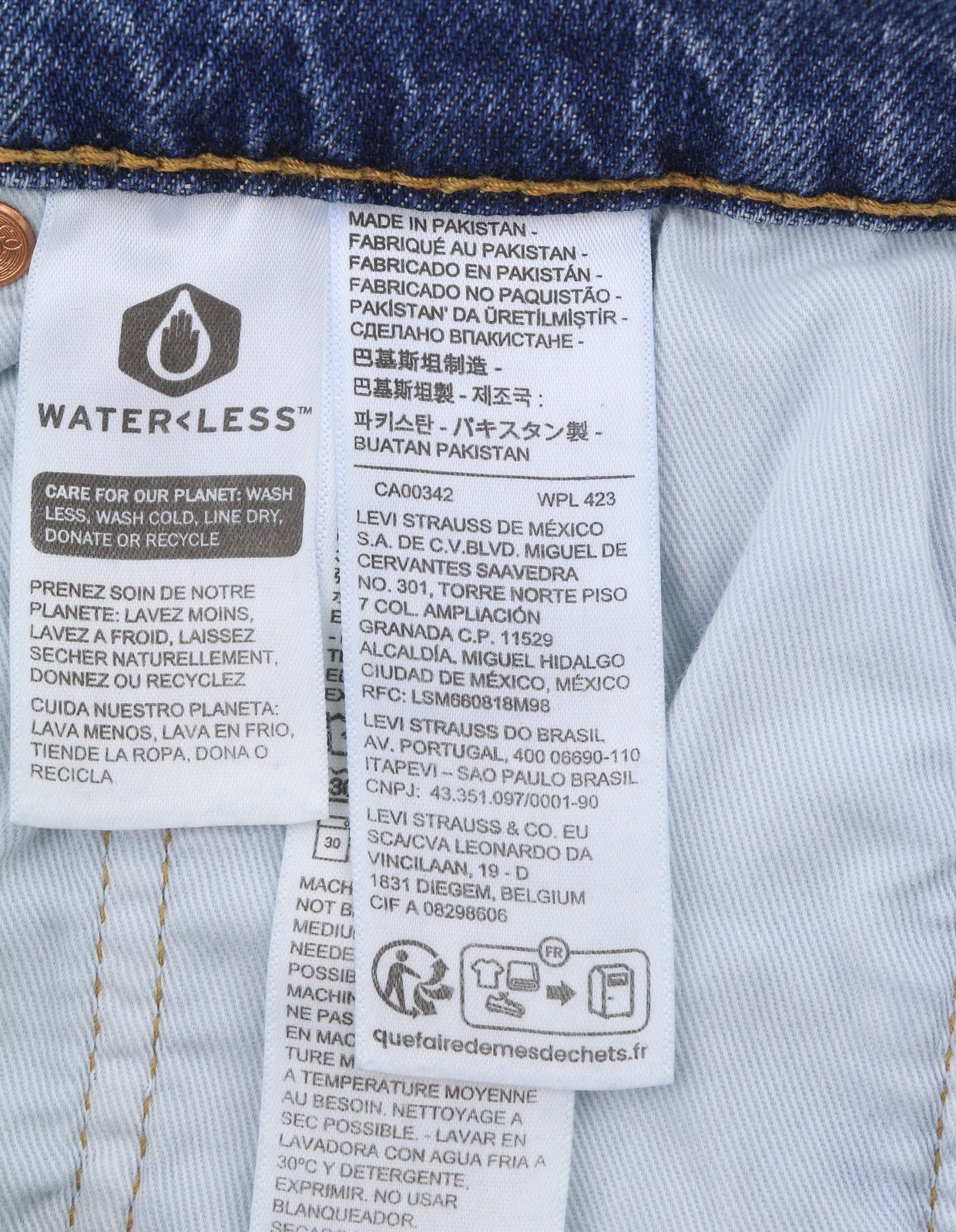 LEVI'S 512 Slim Taper Men Jeans W33/L34 Blue Whiskers Faded Stretch Flex
