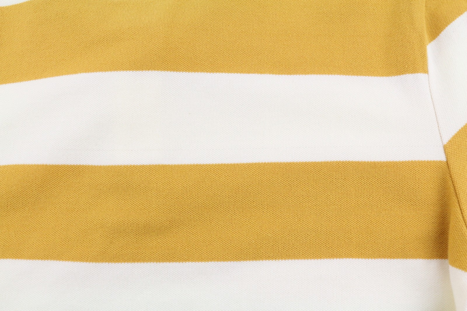 AMERICAN EAGLE OUTFITTERS Women T-Shirt M Mustard Striped Polo Short Sleeve