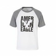 AMERICAN EAGLE OUTFITTERS Men T-Shirt XS Grey Logo Classic Fit Short Sleeved