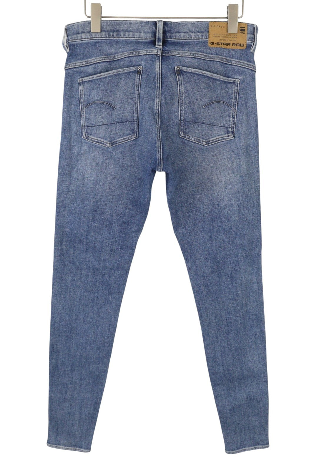 G-STAR Lhana Skinny Women Jeans W31/L36 Blue Whiskers Faded Zip Fly Denim