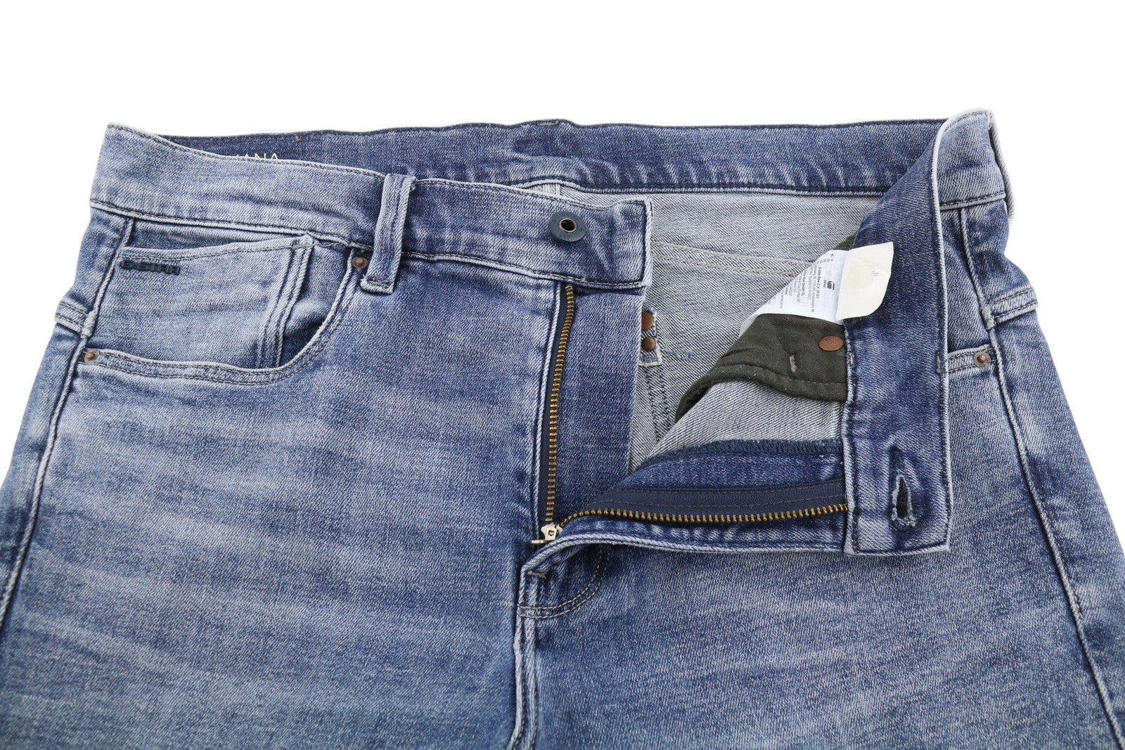 G-STAR Lhana Skinny Women Jeans W31/L36 Blue Whiskers Faded Zip Fly Denim