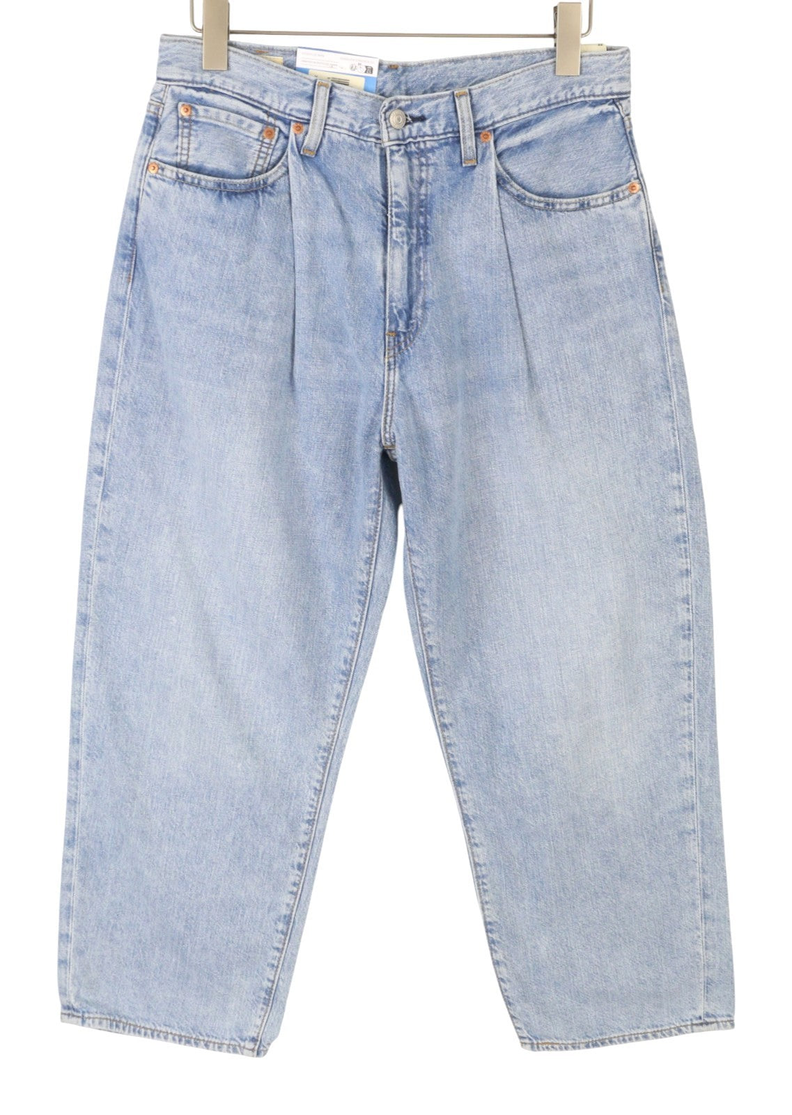 LEVI'S 568 Men Jeans W32 Blue Whiskers Faded Pleated Ankle Loose Linen Blend