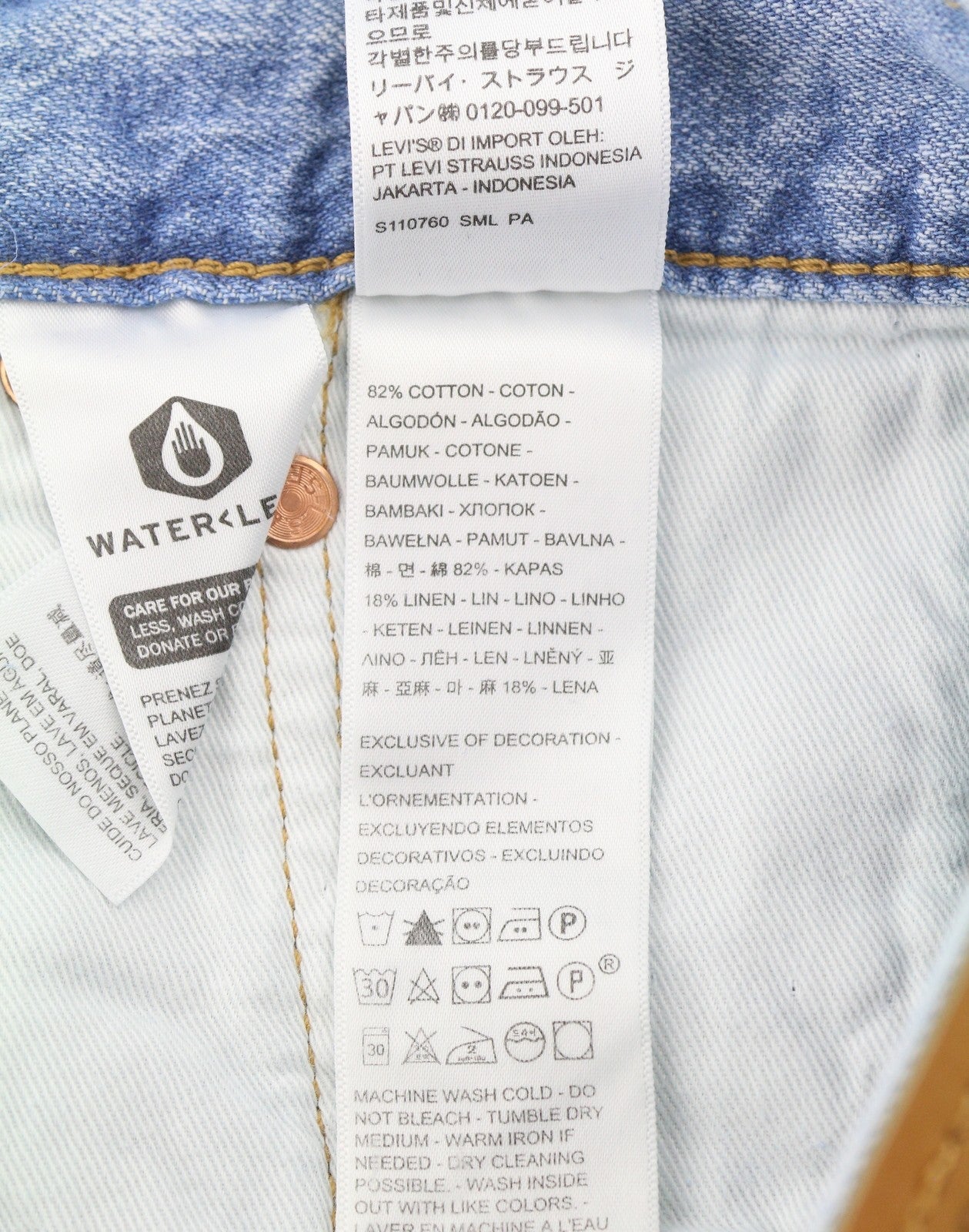 LEVI'S 568 Men Jeans W32 Blue Whiskers Faded Pleated Ankle Loose Linen Blend