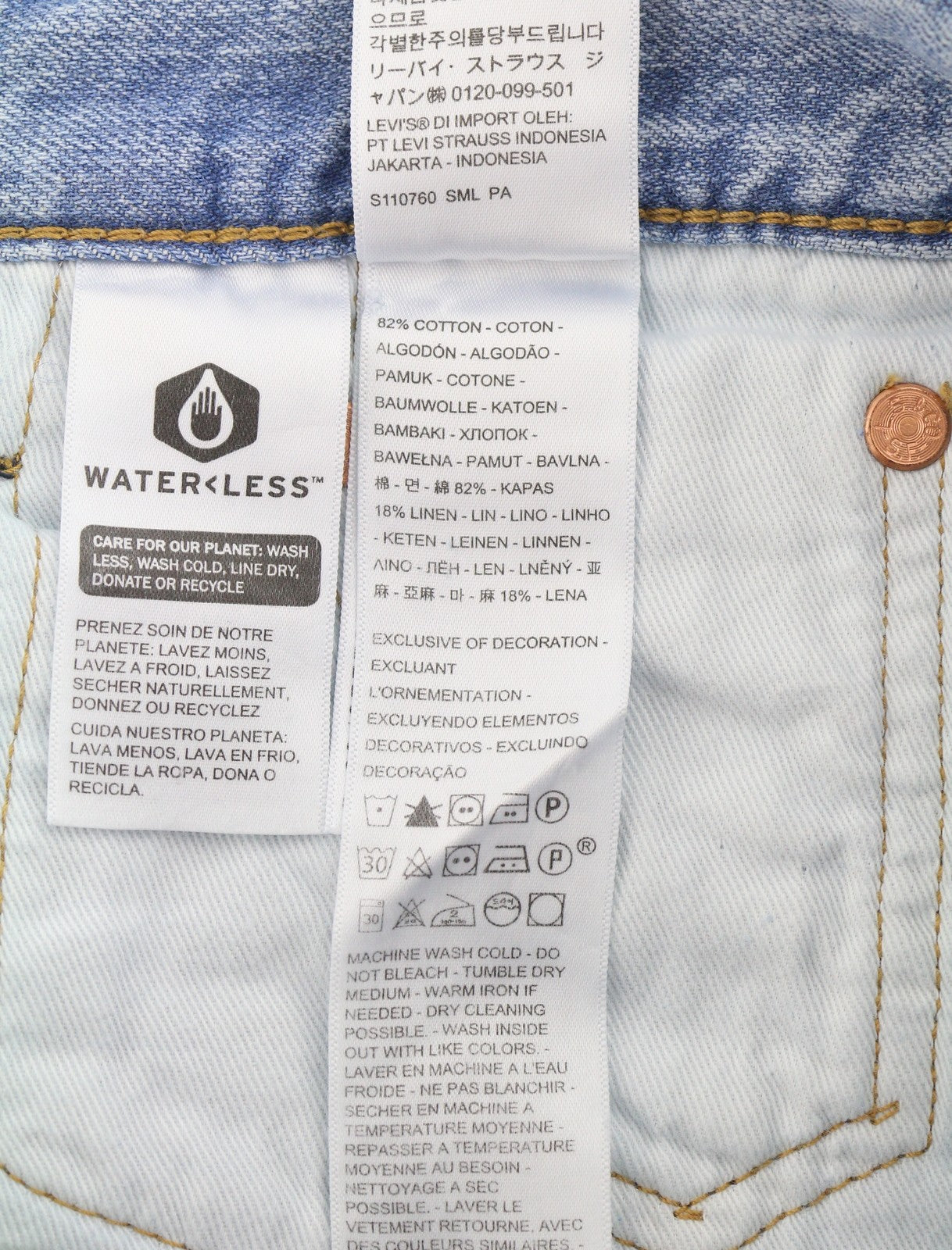 LEVI'S 568 Men Jeans W30 Blue Whiskers Faded Pleated Cropped Loose Linen Blend