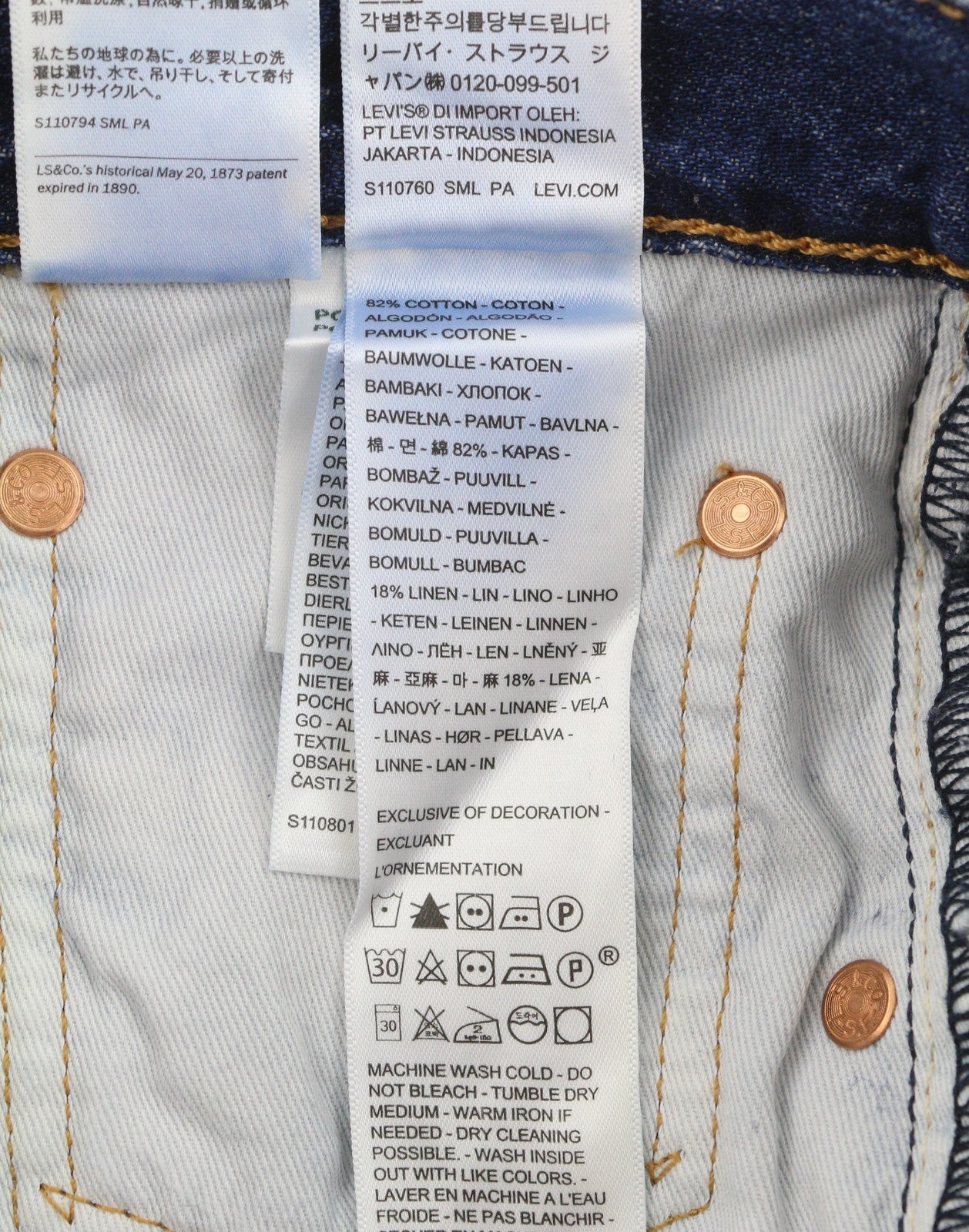 LEVI'S 555 Relaxed Straight Men Jeans W30/L30 Blue Faded Linen Blend Big E