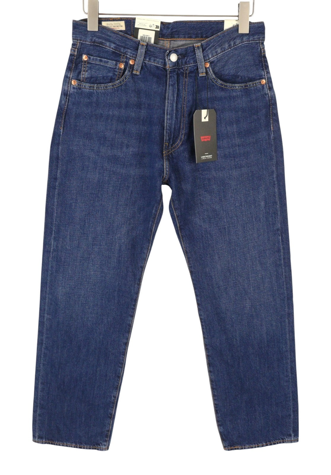 LEVI'S 555 Relaxed Straight Men Jeans W30/L30 Blue Faded Linen Blend Big E