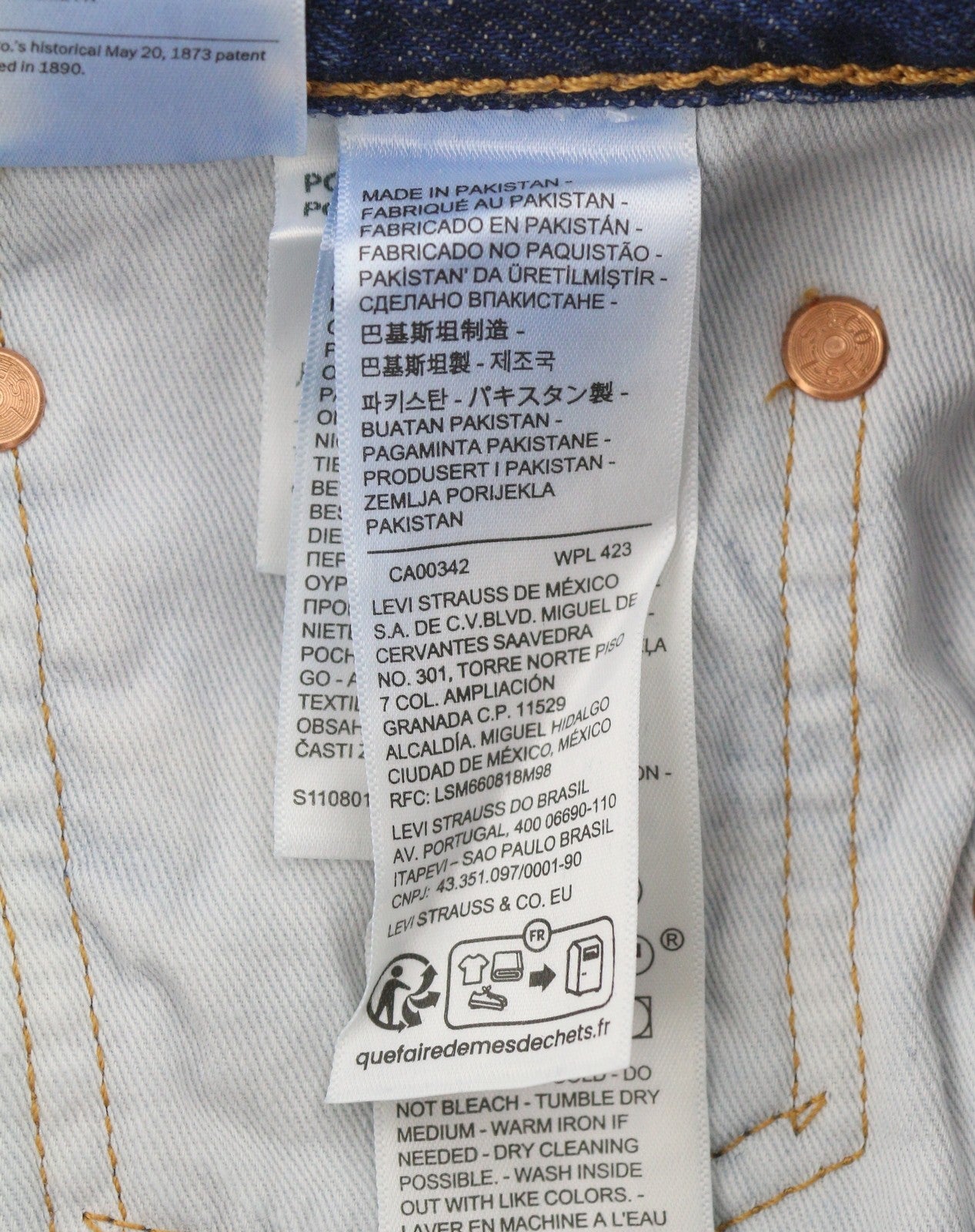 LEVI'S 555 Relaxed Straight Men Jeans W30/L30 Blue Faded Linen Blend Big E