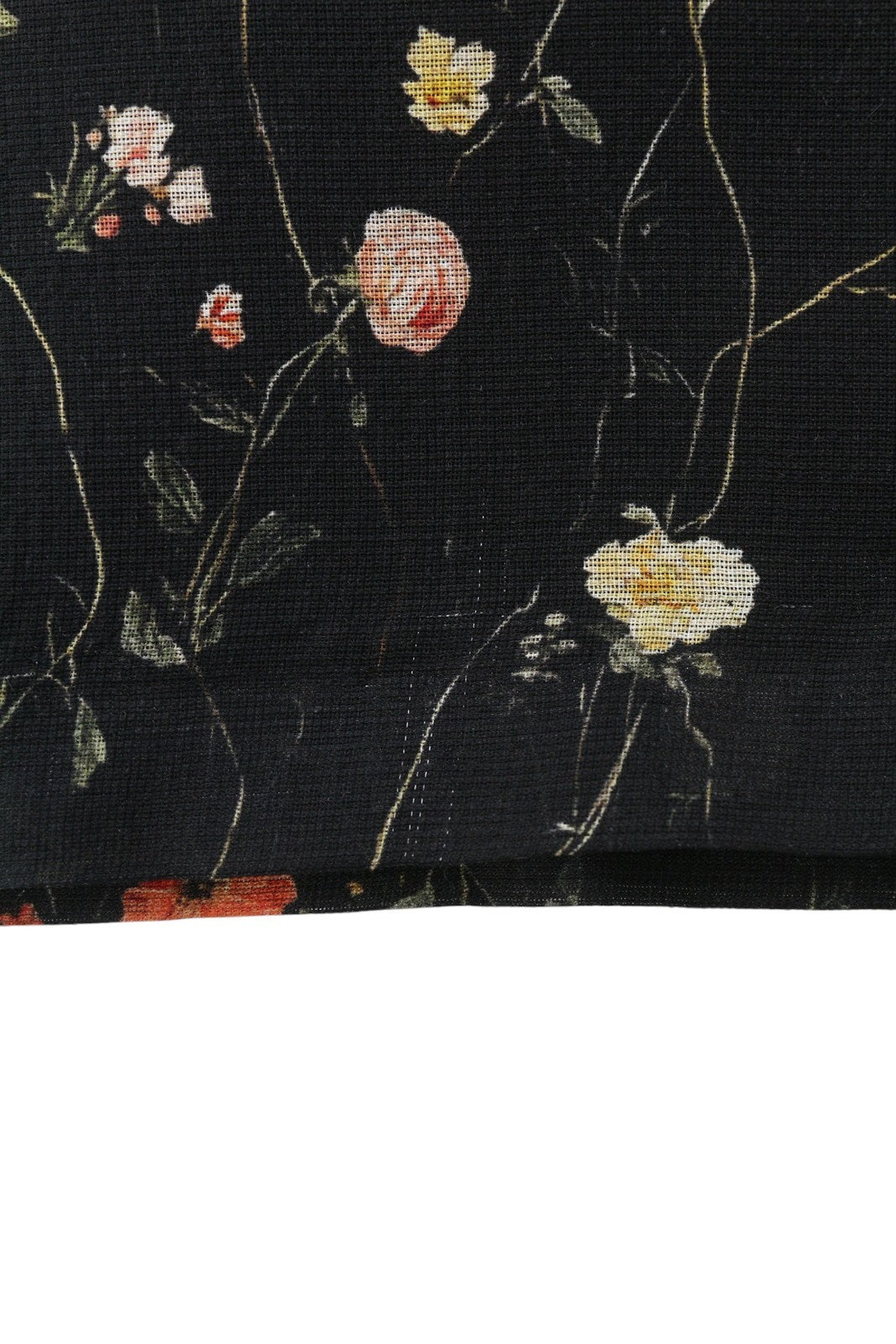 R13 Raglan Sleeve Babydoll Women Dress M Floral On Black Wool Silk RRP1299