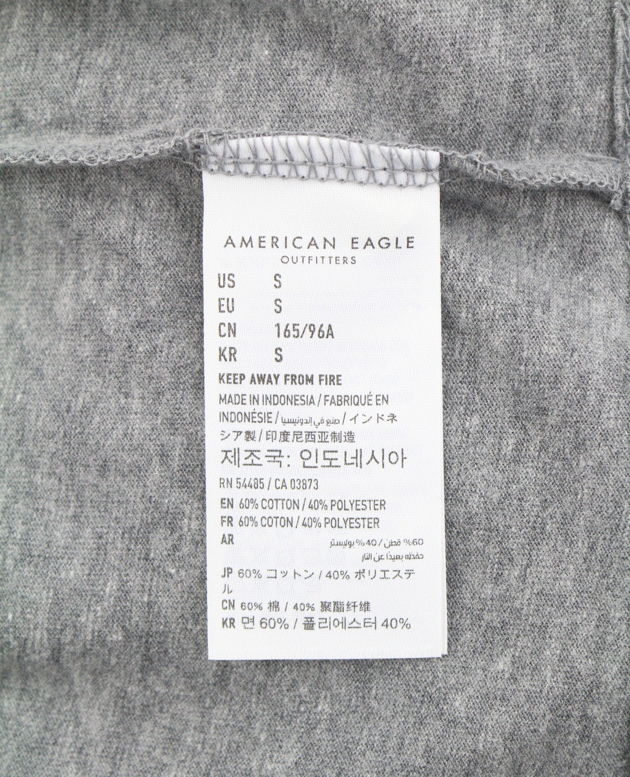 AMERICAN EAGLE OUTFITTERS Men T-Shirt S Grey Melange Classic Fit Short Sleeve