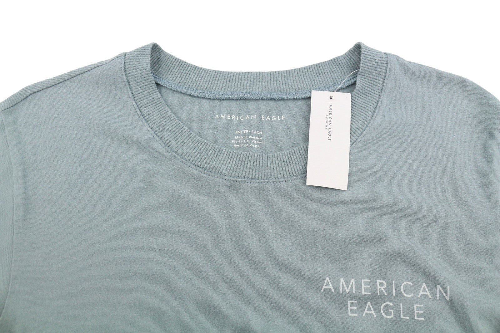 AMERICAN EAGLE OUTFITTERS Women T-Shirt XS Blue Oversized Tricot Short Sleeved