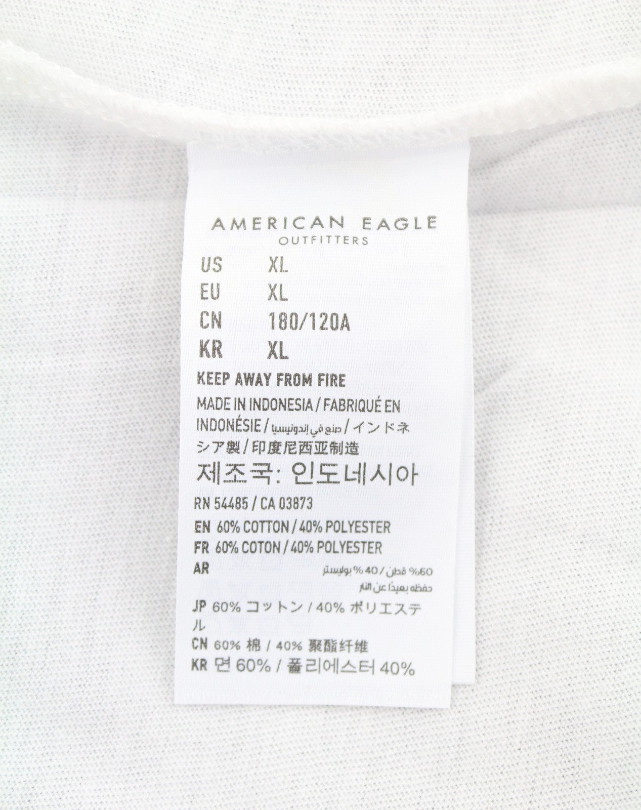 AMERICAN EAGLE OUTFITTERS Men T-Shirt XL Grey Logo Classic Fit Short Sleeved