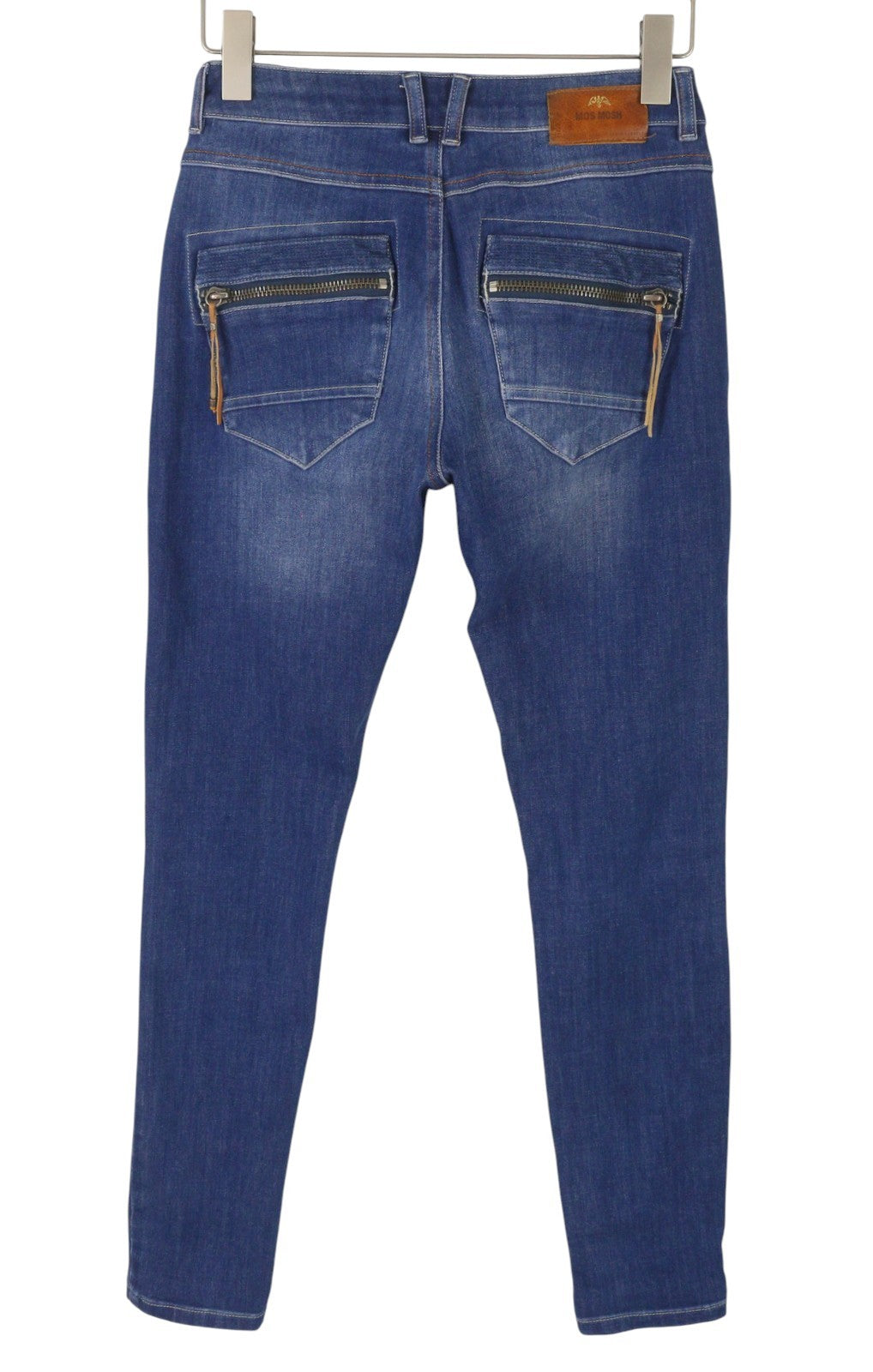 MOS MOSH Naomi Freedom Women Jeans W26 Blue Whiskers Faded Skinny Fit Zip