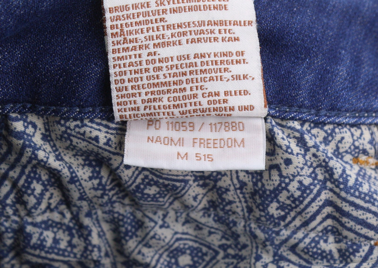 MOS MOSH Naomi Freedom Women Jeans W26 Blue Whiskers Faded Skinny Fit Zip