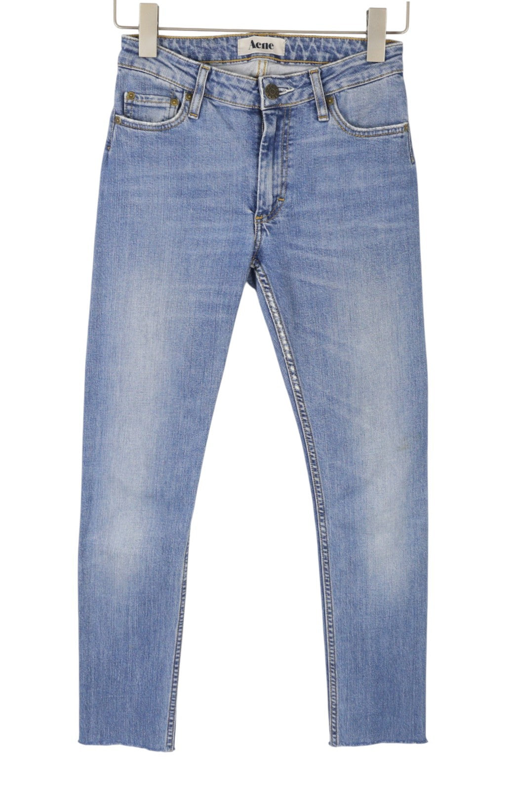 ACNE Flex Icon Women Jeans W26/L32 Blue Whiskers Faded Ripped Denim