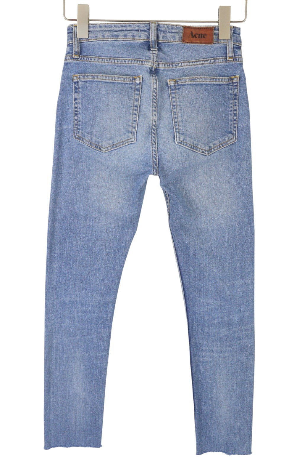 ACNE Flex Icon Women Jeans W26/L32 Blue Whiskers Faded Ripped Denim