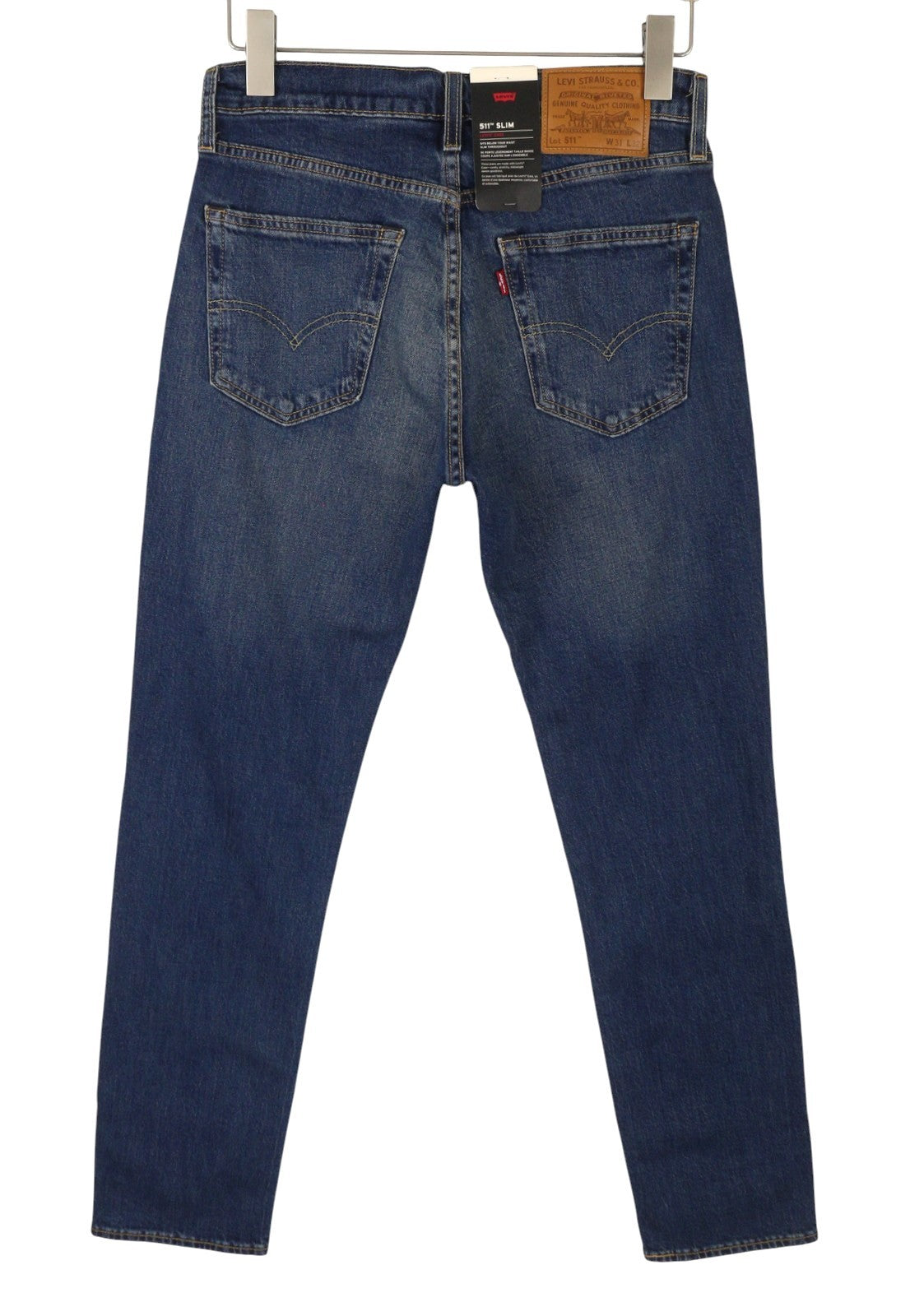 LEVI'S 511 Slim Men Jeans W31/L32 Blue Whiskers Faded Big E Premium