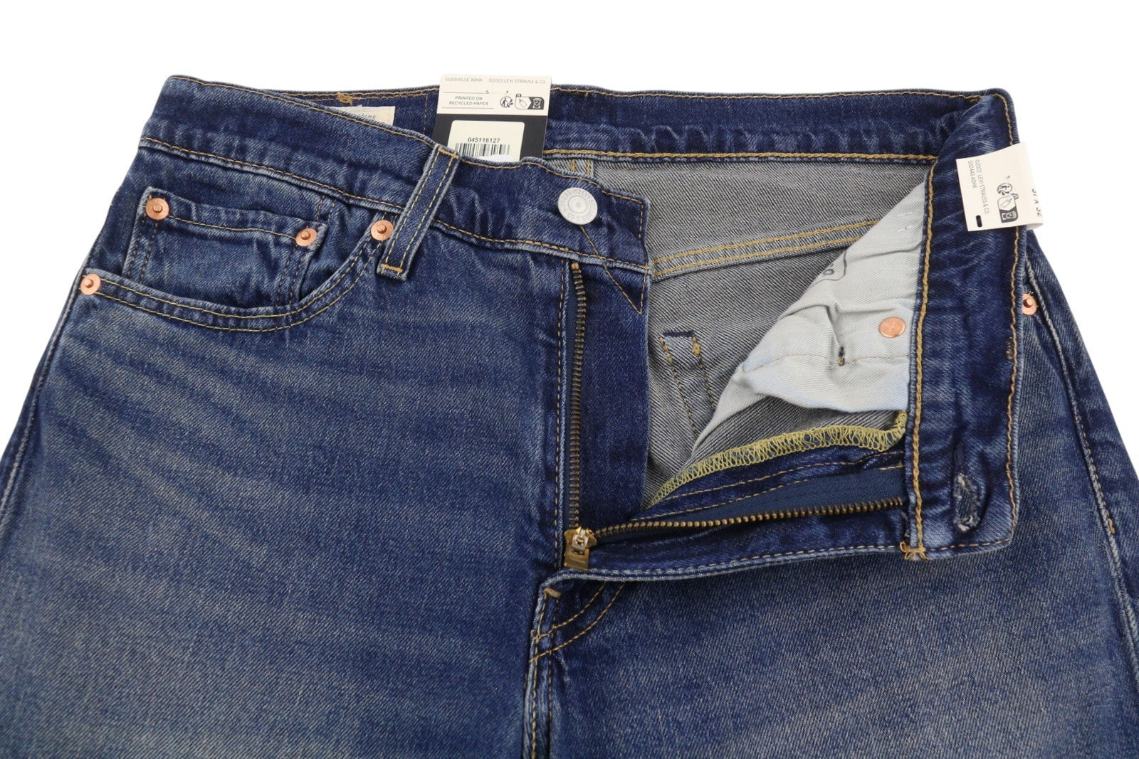 LEVI'S 511 Slim Men Jeans W31/L32 Blue Whiskers Faded Big E Premium