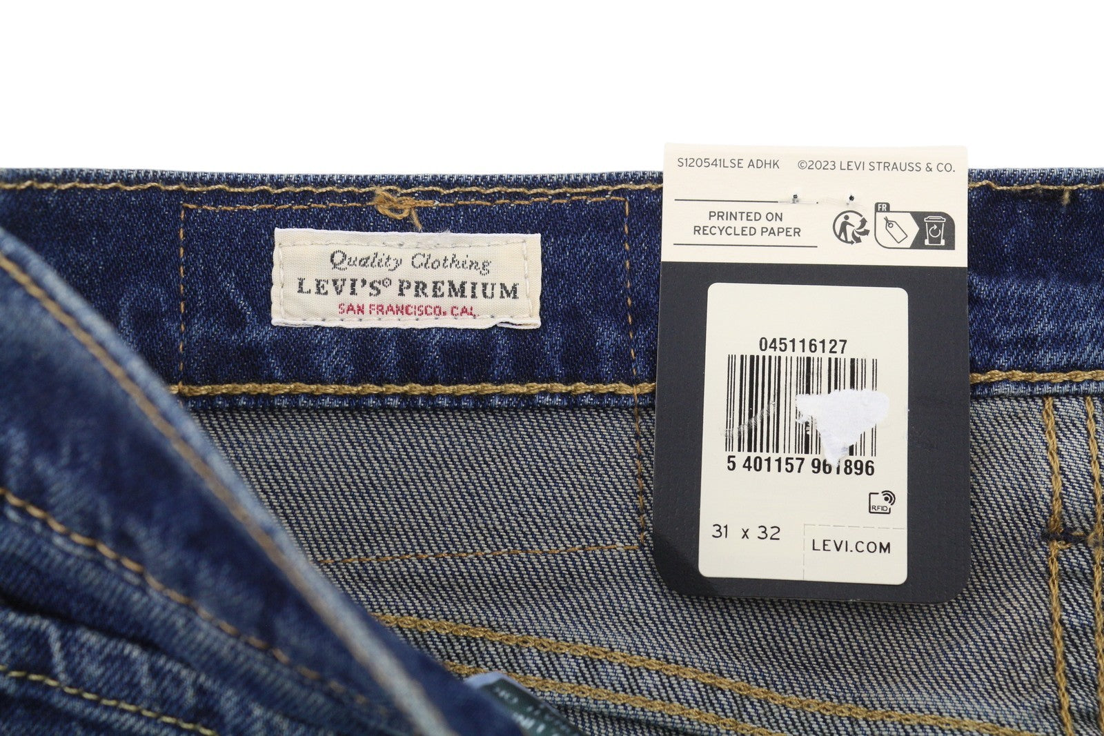 LEVI'S 511 Slim Men Jeans W31/L32 Blue Whiskers Faded Big E Premium