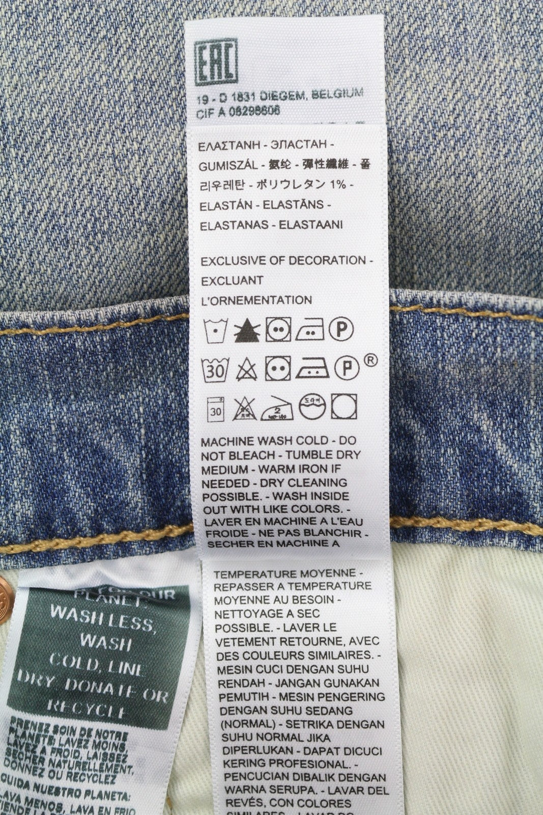 LEVI'S 512 Slim Taper Men Jeans W31/L34 Blue Whiskers Faded Linen Blend Big E