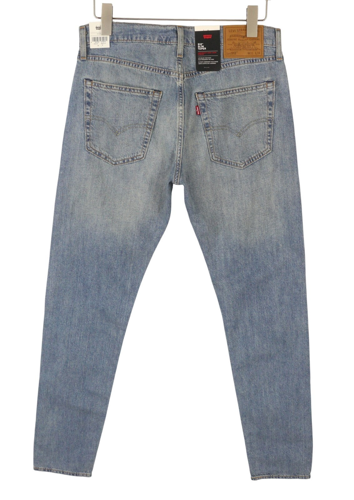 LEVI'S 512 Slim Taper Men Jeans W31/L34 Blue Whiskers Faded Linen Blend Big E