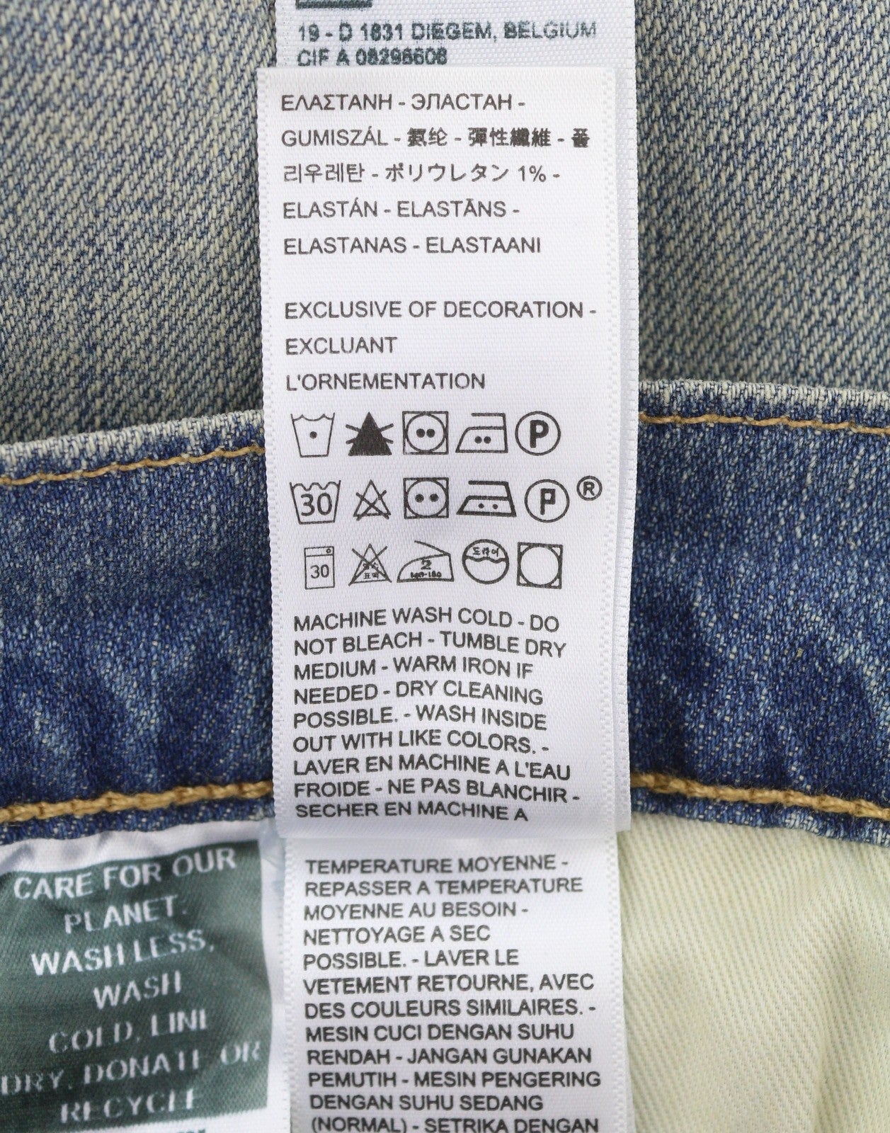 LEVI'S 512 Slim Taper Men Jeans W32/L34 Blue Whiskers Faded Linen Blend Big E
