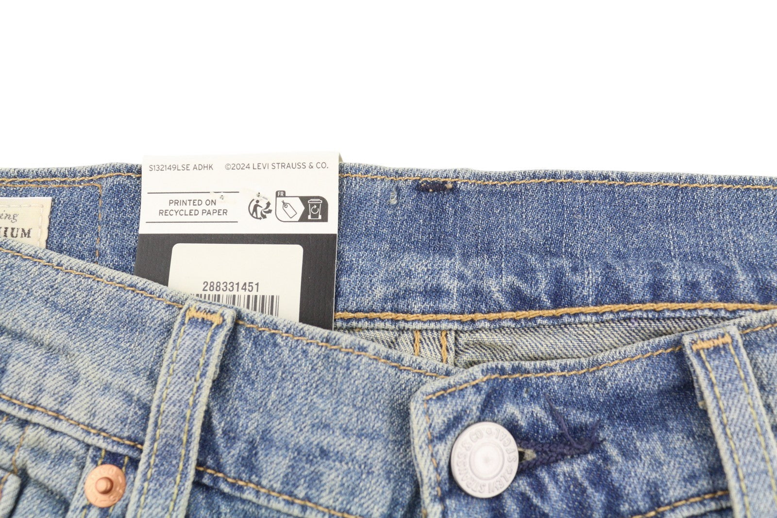 LEVI'S 512 Slim Taper Men Jeans W32/L34 Blue Whiskers Faded Linen Blend Big E
