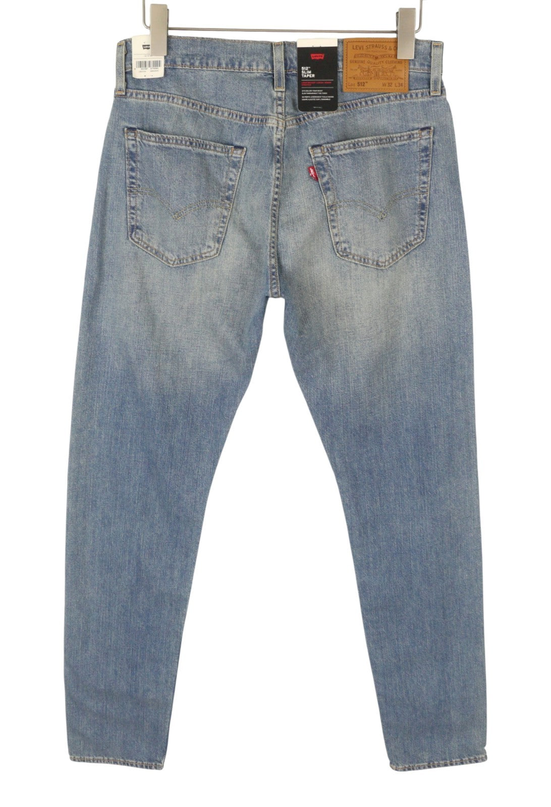 LEVI'S 512 Slim Taper Men Jeans W32/L34 Blue Whiskers Faded Linen Blend Big E