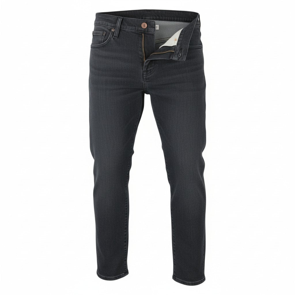LEVI'S 502 Taper Men Jeans W30/L32 Dark Grey Whiskers Faded Flex Premium Big E