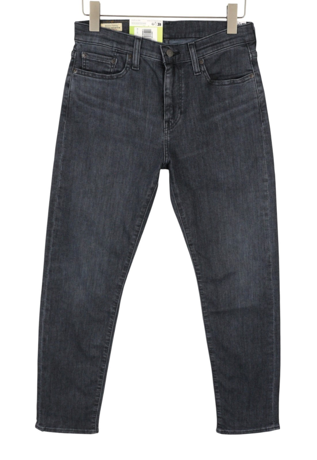 LEVI'S 502 Taper Men Jeans W30/L32 Dark Grey Whiskers Faded Flex Premium Big E