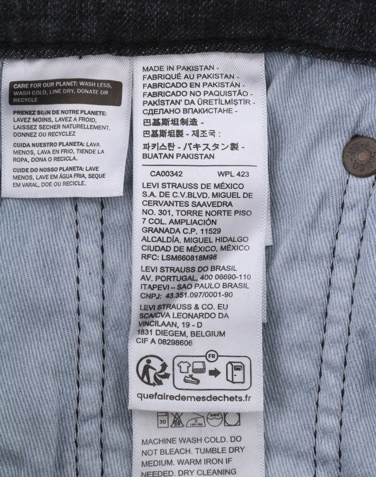 LEVI'S 502 Taper Men Jeans W30/L32 Dark Grey Whiskers Faded Flex Premium Big E