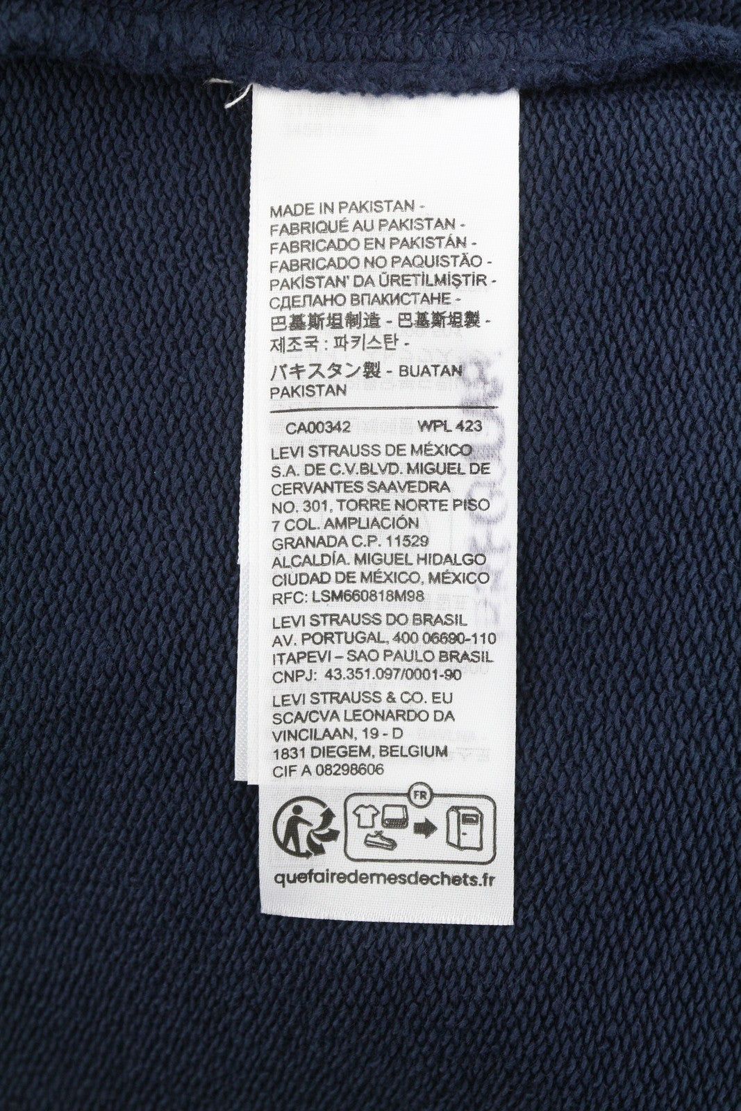 LEVI'S Standard Fit Men Hoodie M Blue Cotton Kangaroo Pocket Pull On