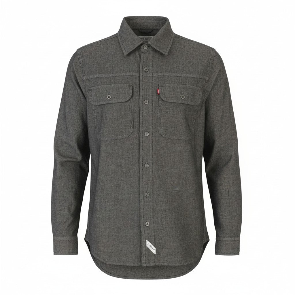 LEVI'S Relaxed Men Shirt XS Black Melange Denim Look Button-Up