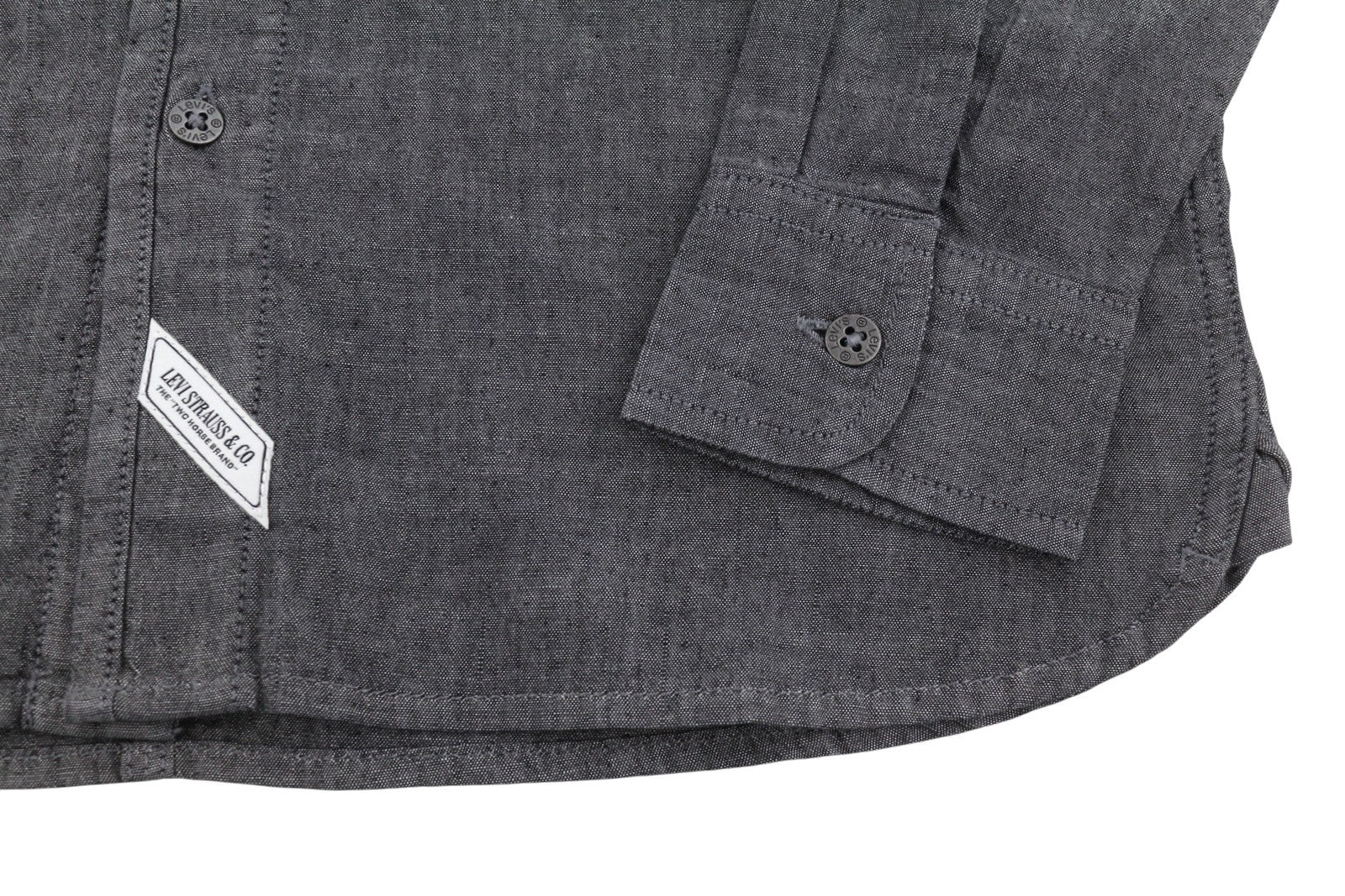 LEVI'S Relaxed Men Shirt XS Black Melange Denim Look Button-Up