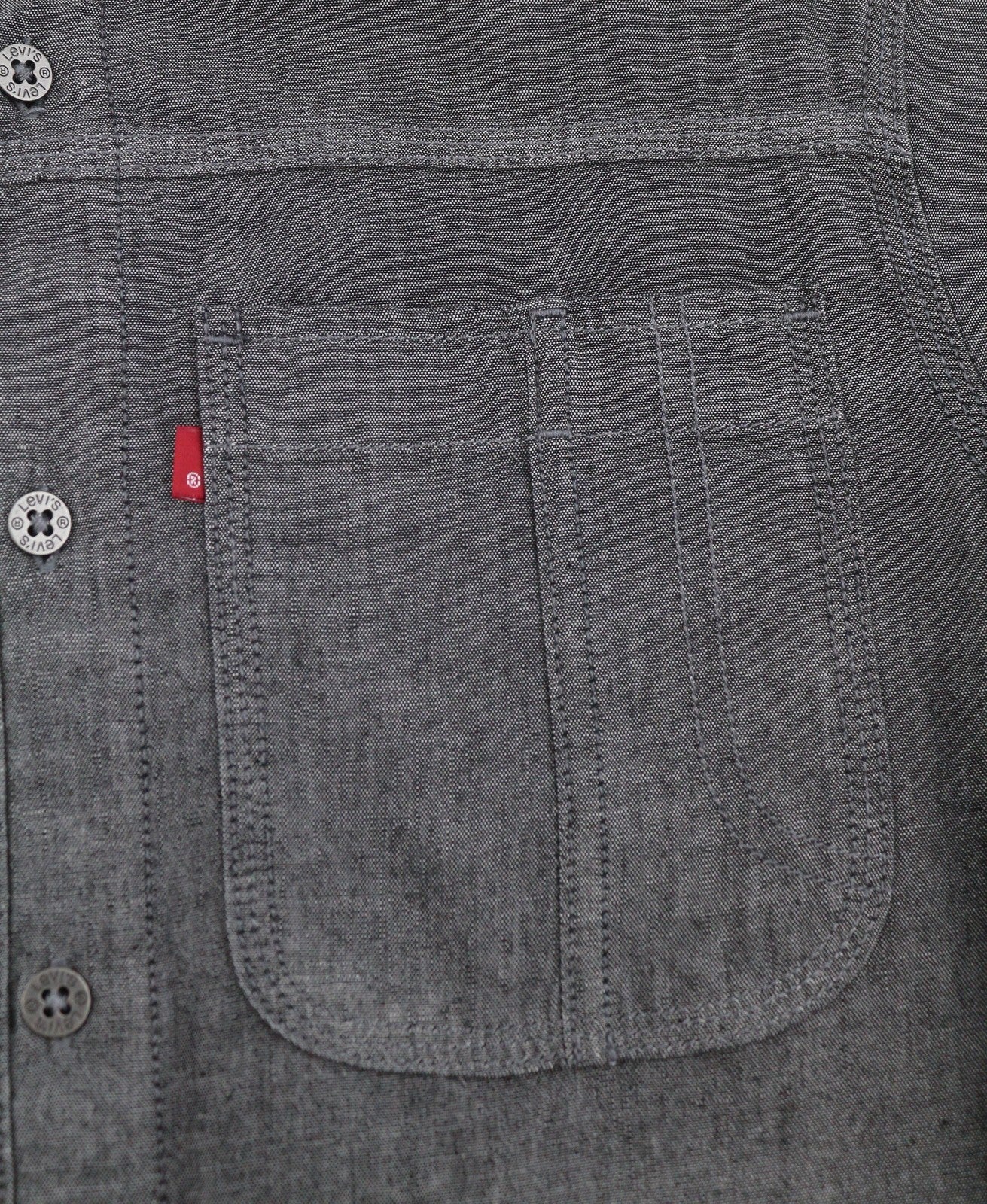 LEVI'S Relaxed Men Shirt XS Black Melange Denim Look Button-Up