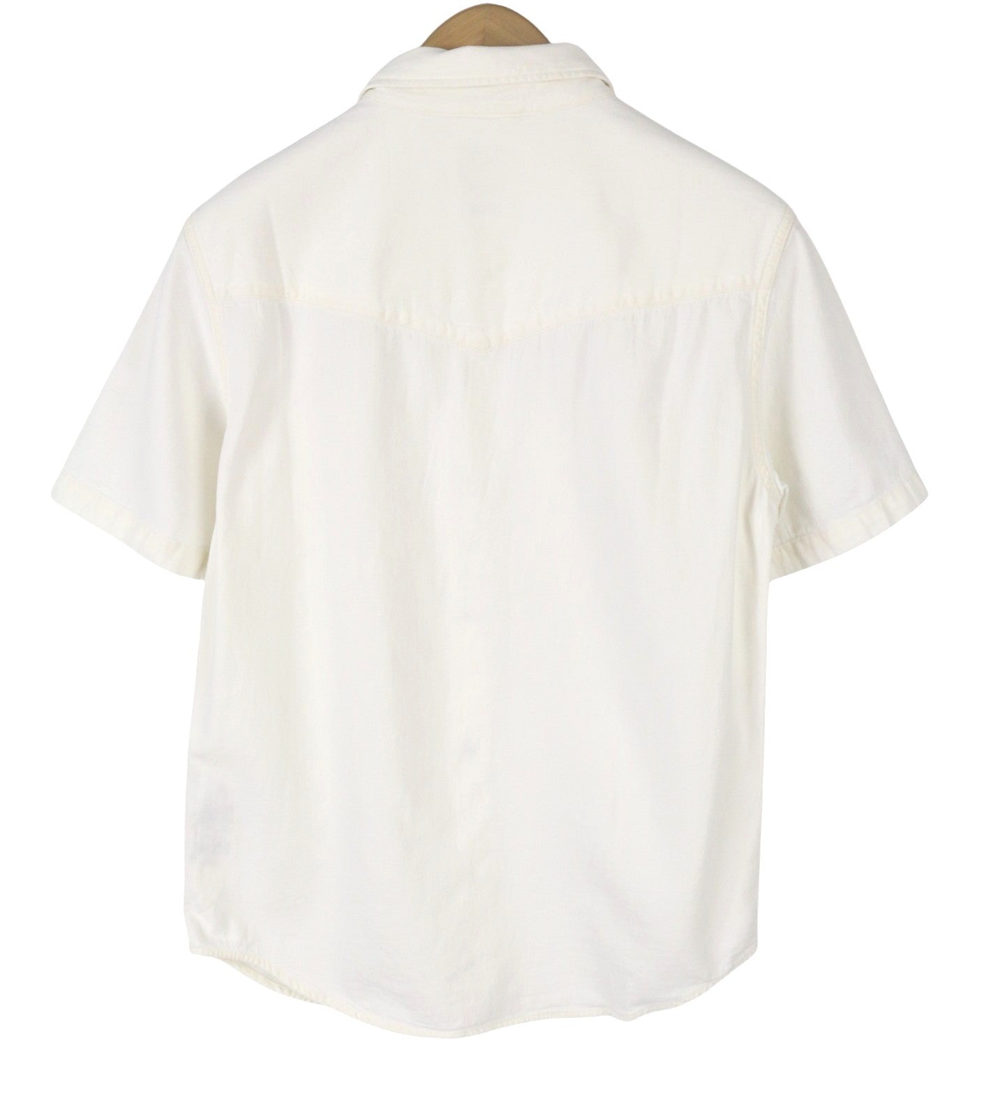 LEVI'S Relaxed Men Shirt XS White Spread Snap Buttons Short Sleeve
