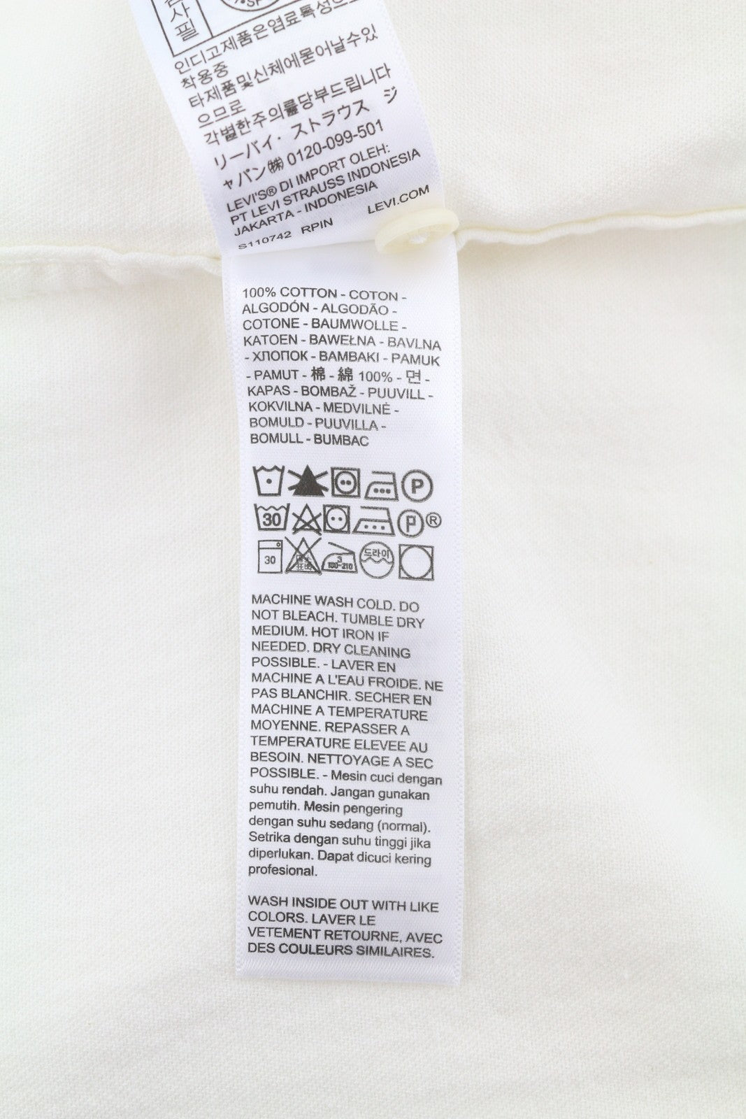 LEVI'S Relaxed Men Shirt XS White Spread Snap Buttons Short Sleeve