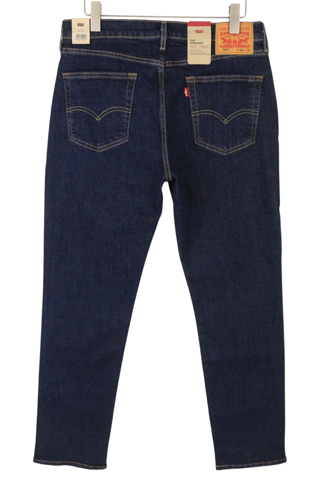 LEVI'S 514 Straight Men Jeans W34/L34 Dark Blue Stretch Extensible