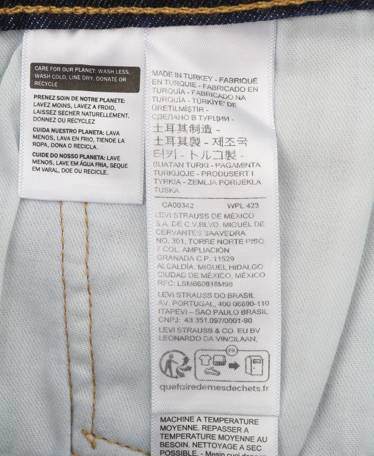 LEVI'S 514 Straight Men Jeans W34/L34 Dark Blue Stretch Extensible