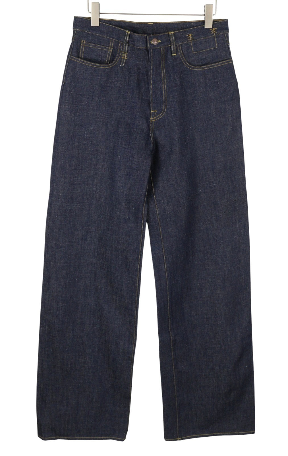 R13 Lisa Baggy Women Jeans 27 Bain Blue Rigid Denim Zip Fly Long