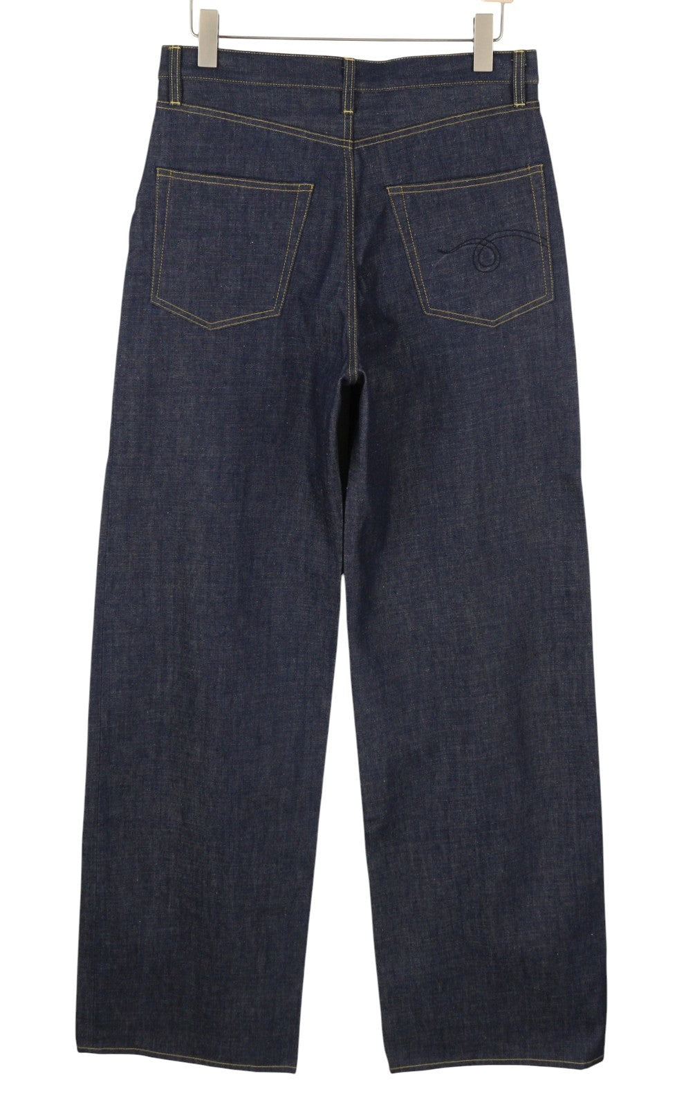 R13 Lisa Baggy Women Jeans 27 Bain Blue Rigid Denim Zip Fly Long