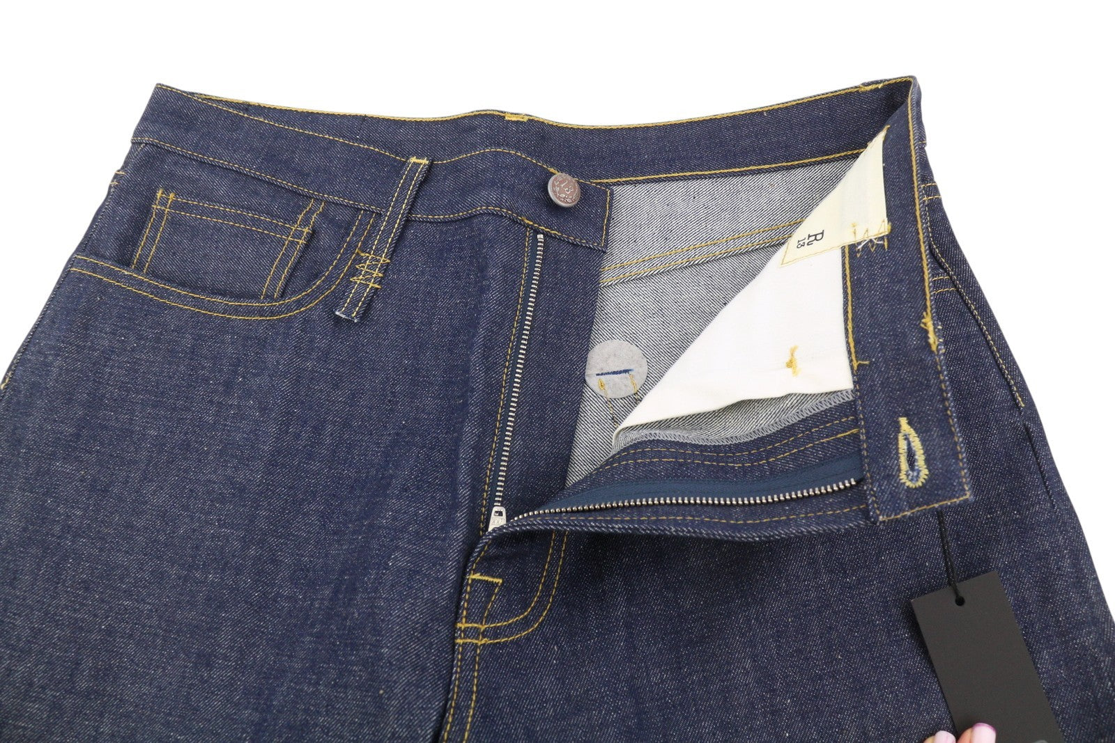 R13 Lisa Baggy Women Jeans 27 Bain Blue Rigid Zipper Fly Denim Long