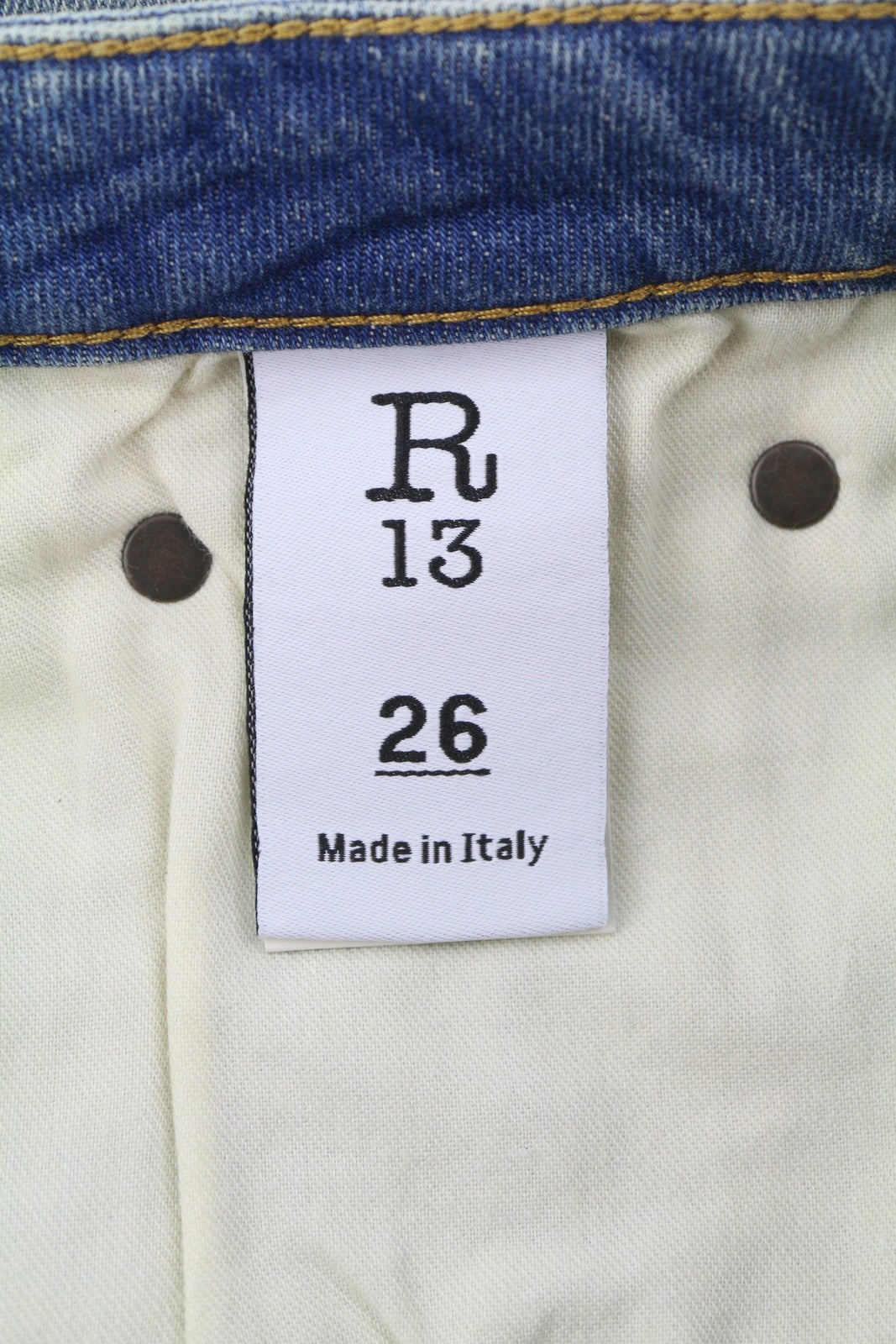 R13 Kick Women Jeans 26 Kelly Blue Stretch Faded Cropped PS26 RRP805