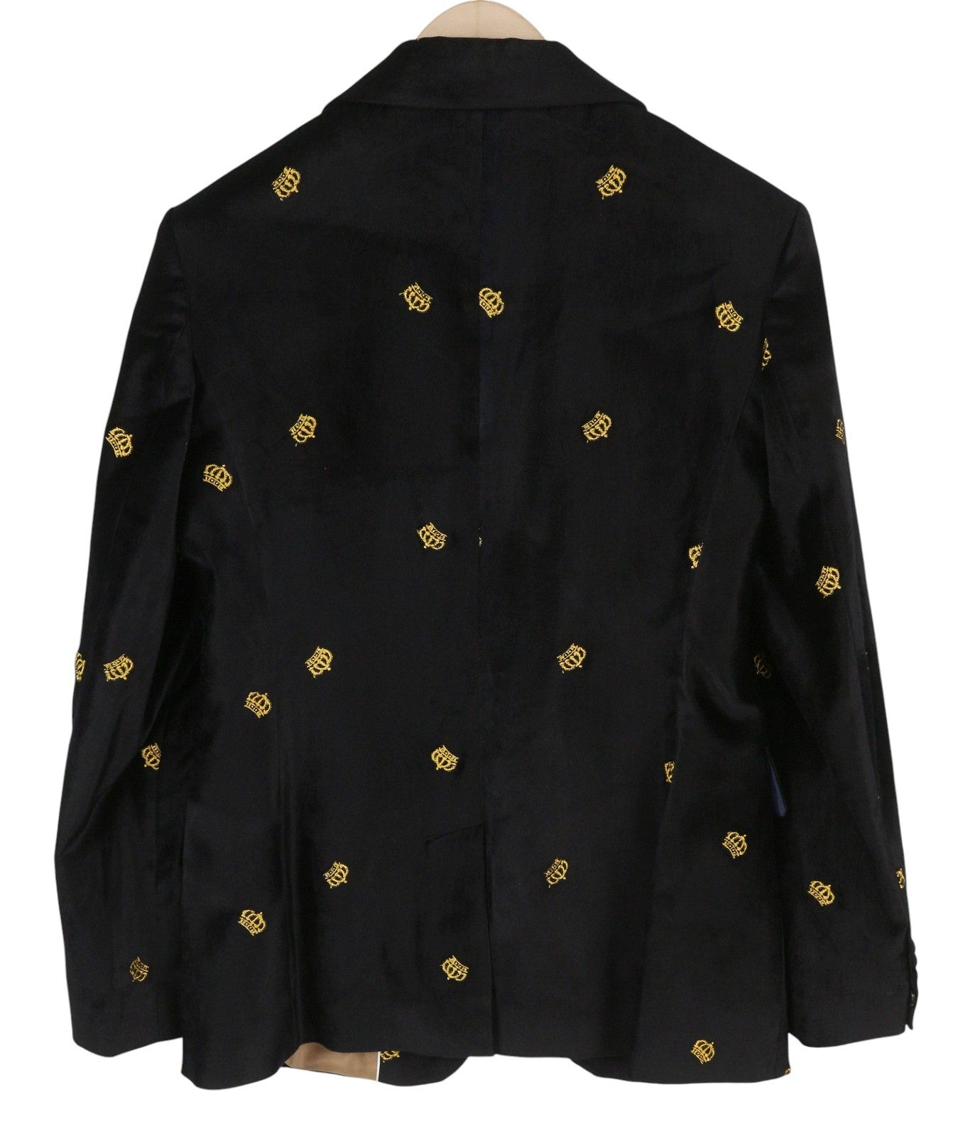 GANT Velvet Emb Shaped Women Blazer EU40 Evening Blue Crown Emb Peak