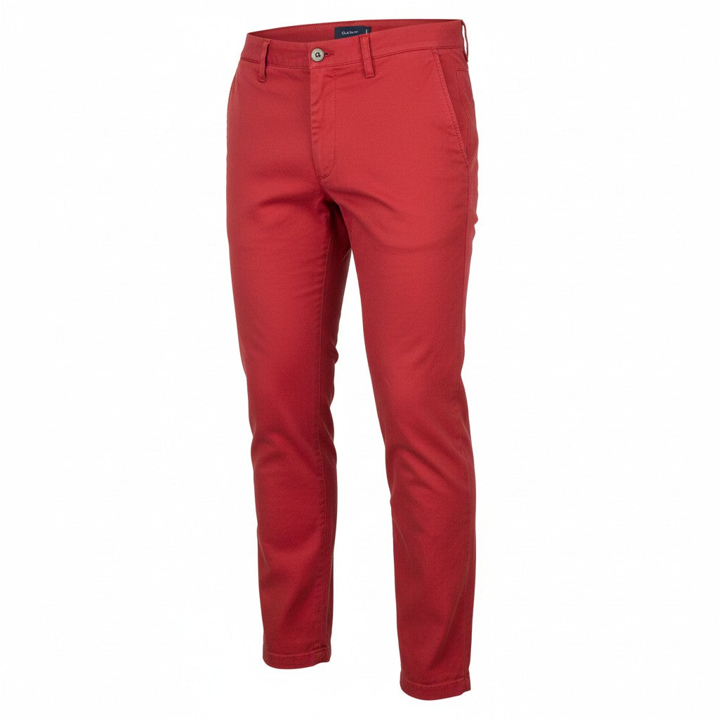 GANT Hallden Sunfaded Chinos Men Trousers W38/L34 Red Slim Mid Rise Zip