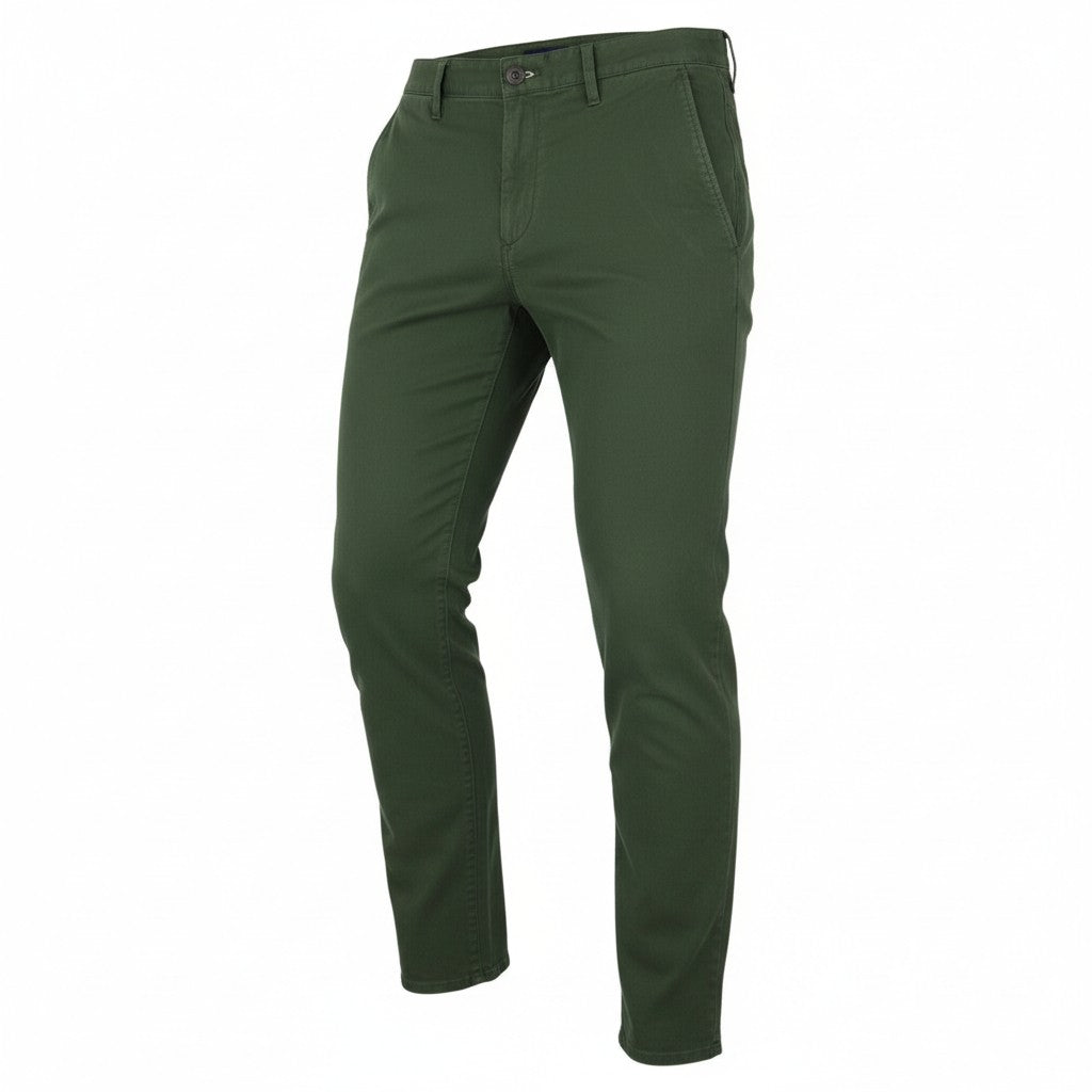 GANT Brushed Extra Slim Chino Men Trousers W32/L34 Thyme Green Casual Zip