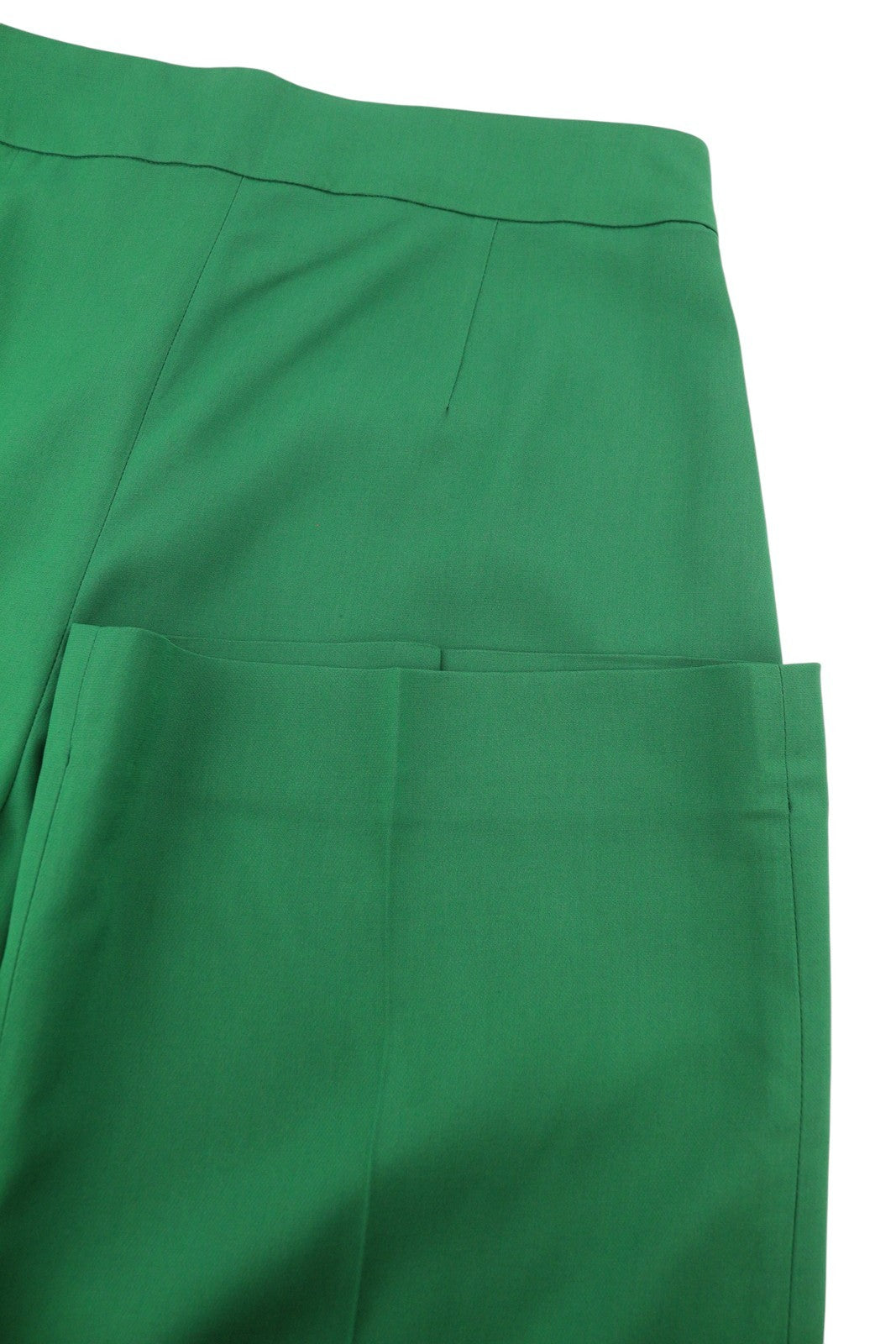 GANT Hw Fluid Wide Women Trousers EU40 Green Thin Flare Zip Fly Casual