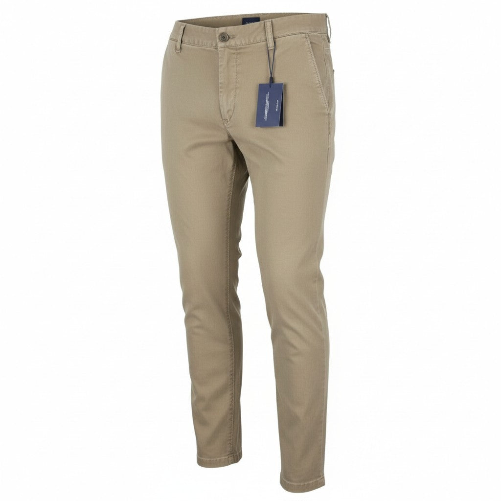 GANT Hallden Ltw Canvas Chinos Men Trousers W36/L34 Brown Pattern Zip